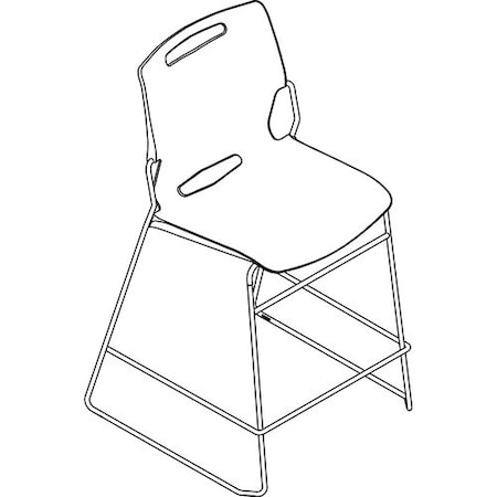 United Chair Co Stool, Counter-Height, Steel/Poly, 22-1/2inx22-1/2inx39in, Black UNCPL31CRP1